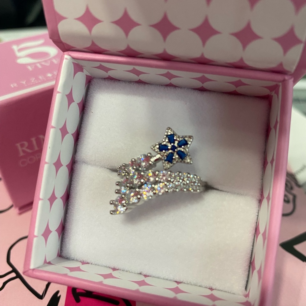 Ryze Sterling Silver Saffire Blaze CZ Ring sz 5